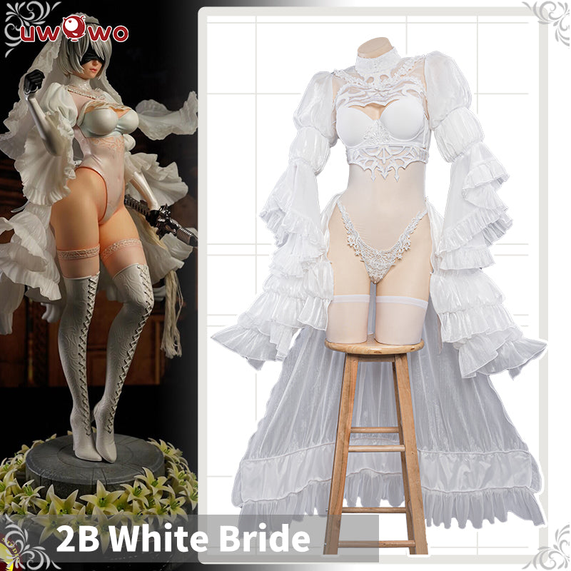 automata white wedding dress bride cosplay