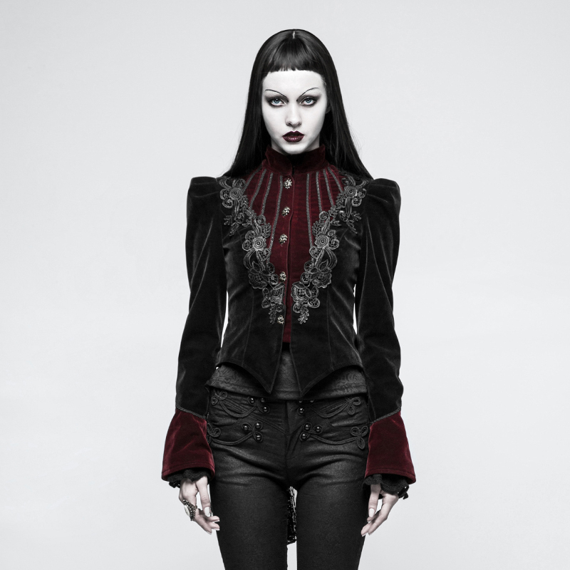 victorian velvet jacket with puff sleeves