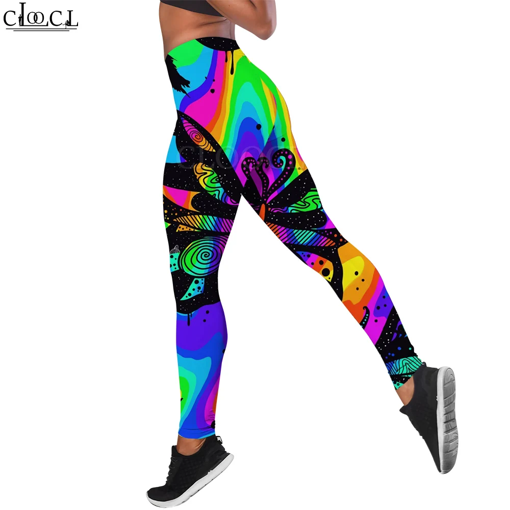 cloocl butterfly leggings yoga pants laser