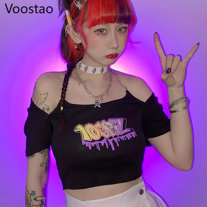 shirt women punk halter tops gothic