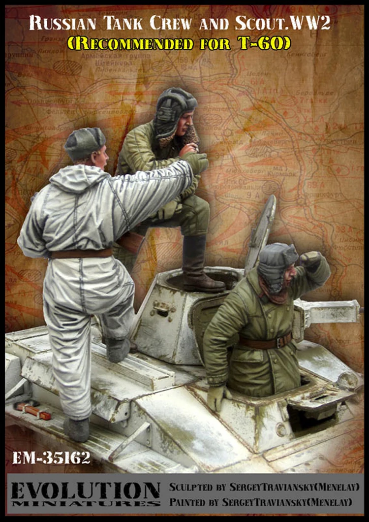 soviet tank crew and resin model